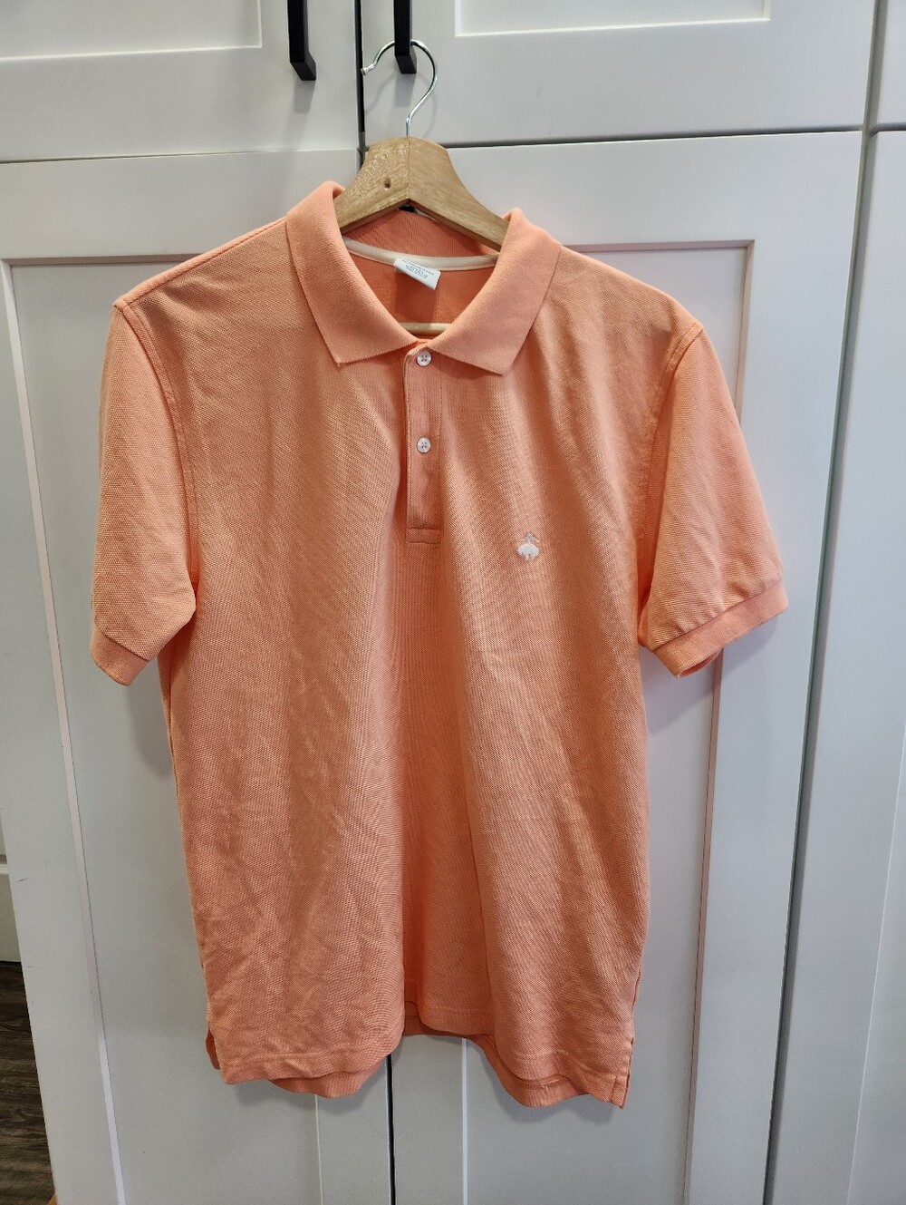 Brooks Brothers Performance Polo Shirt Slim Fit 100% Cotton Size Medium Orange